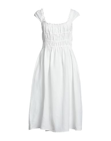 Liviana Conti Woman Midi Dress White Size 6 Viscose, Linen