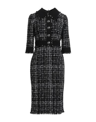 Dolce & Gabbana Woman Midi Dress Black Size 10 Cotton, Synthetic Fibers, Wool, Alpaca Wool, Mohair W