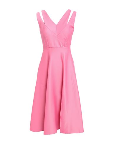 Closet Woman Midi Dress Pink Size 10 Polyester, Cotton, Elastane