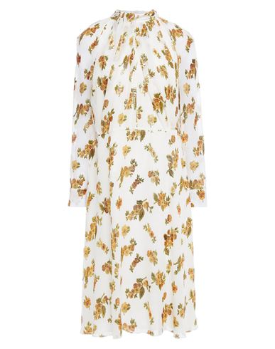 Shop Adam Lippes Woman Midi Dress White Size 10 Silk, Polyester