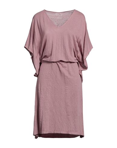 Majestic Filatures Woman Midi Dress Pastel Pink Size 1 Linen, Elastane