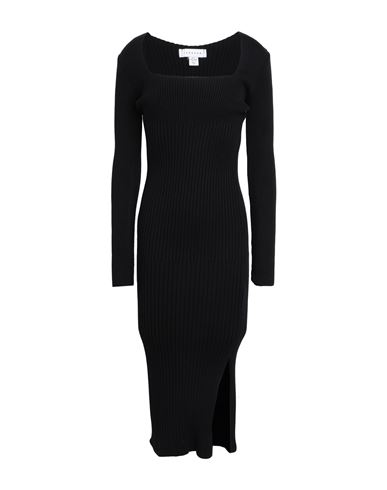Topshop Woman Midi Dress Black Size 8 Viscose, Polyester, Nylon