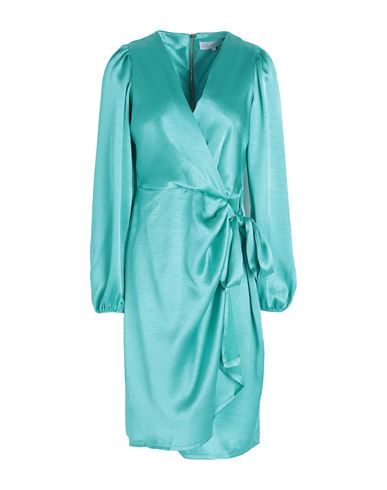 Closet Woman Midi Dress Turquoise Size 12 Recycled Polyester, Polyester In Blue