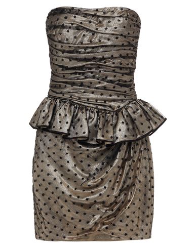 Dundas Woman Mini Dress Platinum Size 6 Silk, Polyester, Polyamide, Viscose In Grey