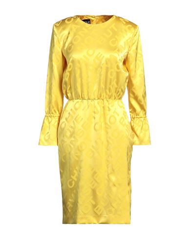 Boutique Moschino Woman Mini Dress Yellow Size 6 Viscose, Polyester, Elastane