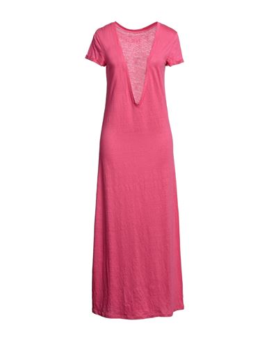 Majestic Filatures Woman Midi Dress Fuchsia Size 1 Linen, Elastane In Pink