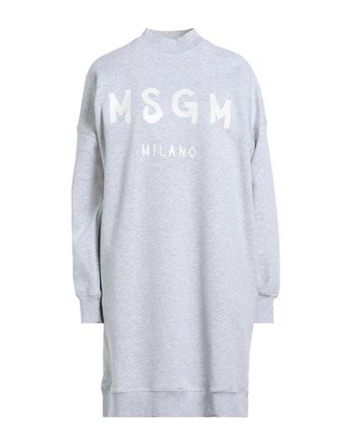 Msgm Woman Short Dress Light Grey Size S Cotton