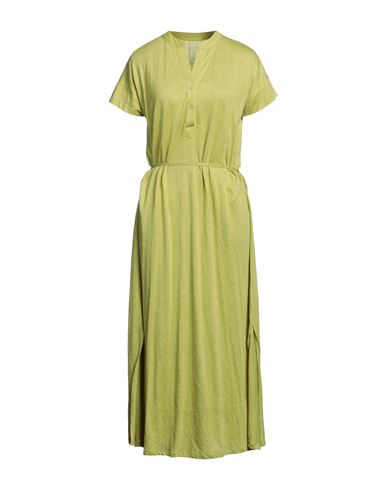 Majestic Filatures Woman Midi Dress Acid Green Size 1 Linen, Elastane