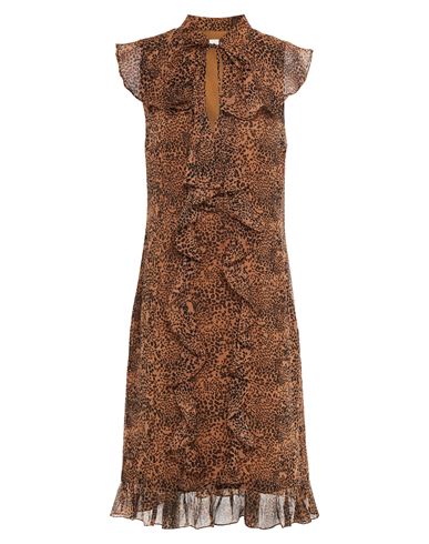 Mikael Aghal Woman Short Dress Brown Size 6 Polyester