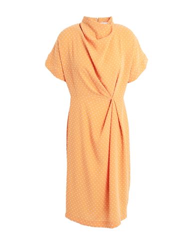 Closet Woman Midi Dress Apricot Size 10 Polyester, Viscose In Orange