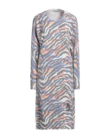 Dimora Woman Midi Dress Grey Size L/xl Viscose, Polyamide, Polyester