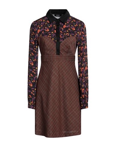 Marani Woman Mini Dress Brown Size 4 Polyester, Elastane