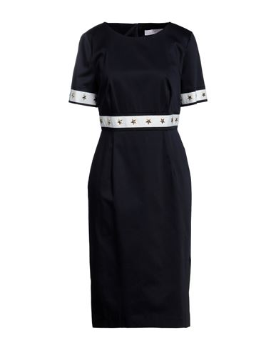 Clips More Woman Midi Dress Navy Blue Size 6 Cotton, Elastane