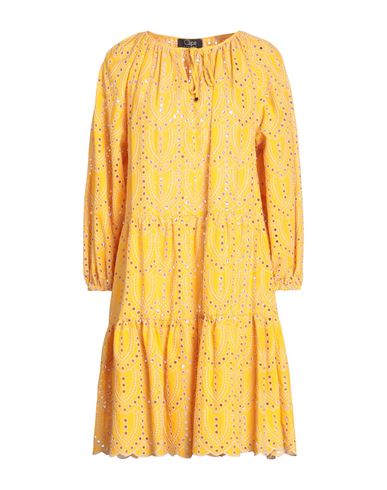 Clips Woman Midi Dress Ocher Size M Polyester, Cotton In Yellow
