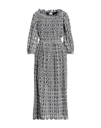 Clips More Woman Midi Dress Navy Blue Size 12 Cotton