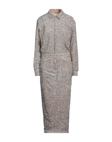 N°21 Woman Midi Dress Silver Size 2 Polyamide, Polyester