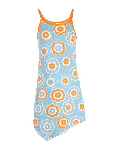 8 By Yoox Organic Cotton Jacquard Knit Mini Dress Woman Short Dress Light Blue Size Xxl Organic Cott