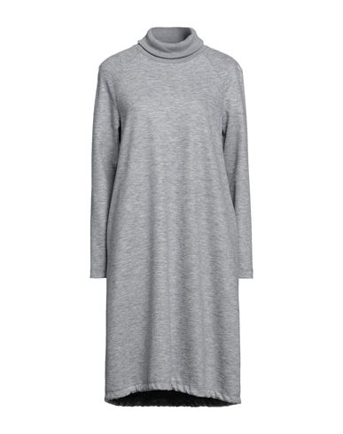 Cappellini By Peserico Woman Midi Dress Light Grey Size 6 Polyamide, Virgin Wool, Elastane