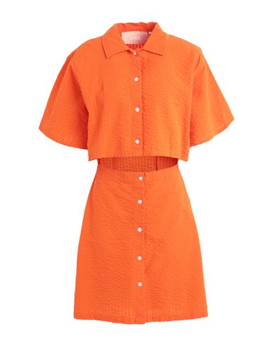 Jjxx By Jack & Jones Woman Mini Dress Orange Size L Cotton
