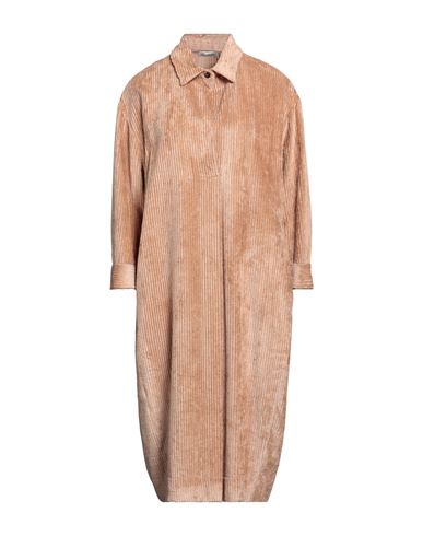 Cappellini By Peserico Woman Midi Dress Camel Size 6 Viscose, Polyamide In Beige