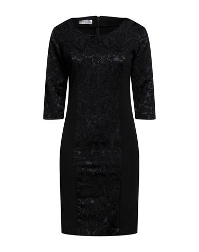 Ean 13 Woman Mini Dress Black Size 6 Viscose, Metal, Elastane