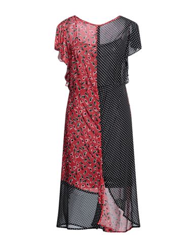 Pianurastudio Woman Midi Dress Red Size 6 Viscose, Polyester, Polyamide