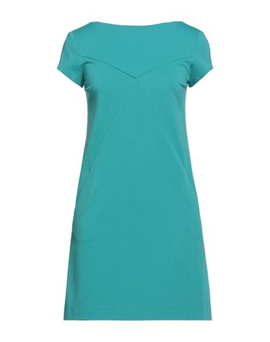 Simona Corsellini Woman Mini Dress Turquoise Size 6 Viscose, Polyamide, Elastane In Blue