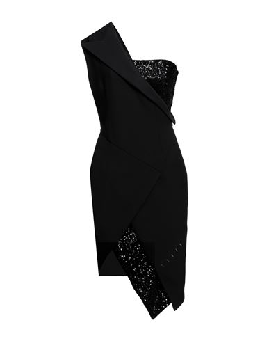 Les Hommes - Femme Woman Midi Dress Black Size 6 Polyester, Viscose, Cotton, Elastane