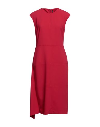 Manila Grace Woman Midi Dress Red Size 8 Polyester, Viscose, Elastane