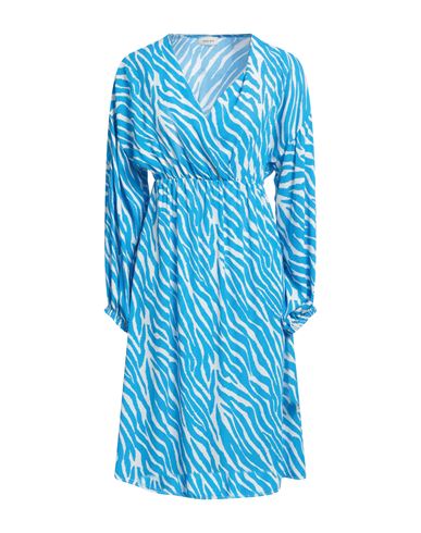 Susy-mix Woman Midi Dress Azure Size S/m Polyester In Blue
