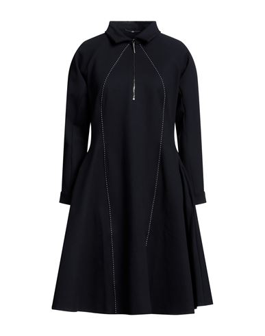 High Woman Mini Dress Midnight Blue Size M Rayon, Nylon, Elastane In Black