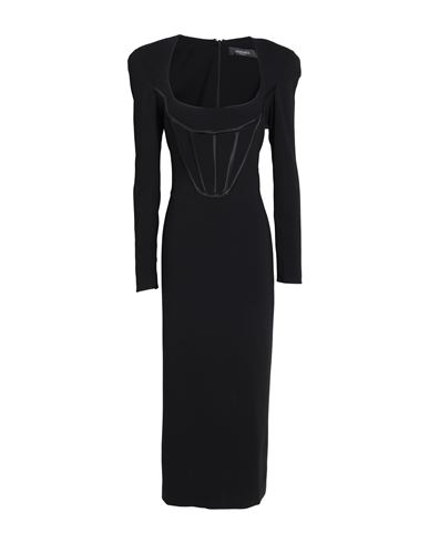 Versace Woman Midi Dress Black Size 8 Viscose, Elastane