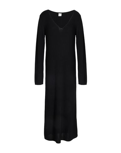 8 By Yoox V-neck Ribbed Long Dress Woman Midi Dress Black Size Xl Viscose