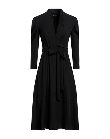 High Woman Midi Dress Black Size 8 Polyester, Elastane