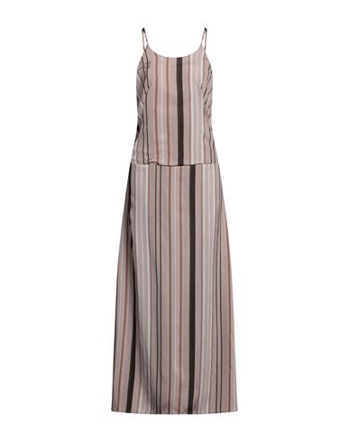 Claudie Woman Maxi Dress Light Brown Size 6 Viscose, Nylon In Beige