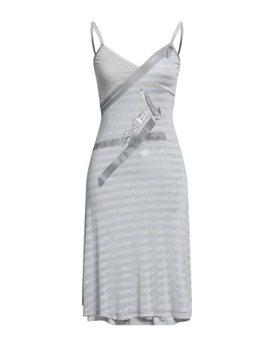 Save The Queen Woman Midi Dress Light Grey Size L Viscose, Polyamide