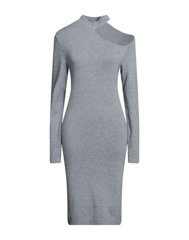 Amelie Rêveur Woman Midi Dress Grey Size M/l Viscose, Polyester, Polyamide In Gray