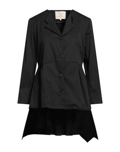 Alessia Santi Woman Overcoat Black Size 4 Cotton, Polyamide, Elastane