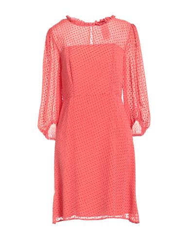 Max & Co . Woman Mini Dress Coral Size 8 Silk, Viscose In Red