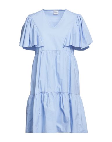 Z.o.e. Zone Of Embroidered Z. O.e. Zone Of Embroidered Woman Short Dress Light Blue Size L Cotton