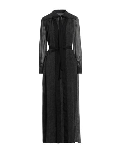 High Woman Maxi Dress Black Size 8 Silk, Polyester