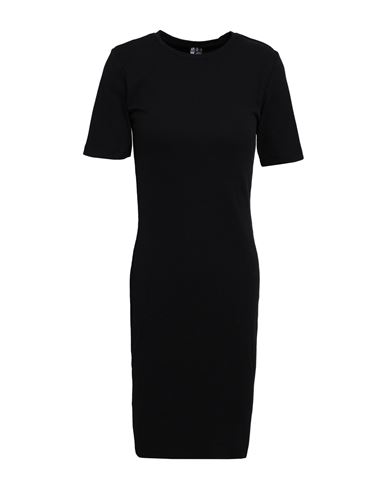 Pieces Woman Mini Dress Black Size M Cotton, Elastane