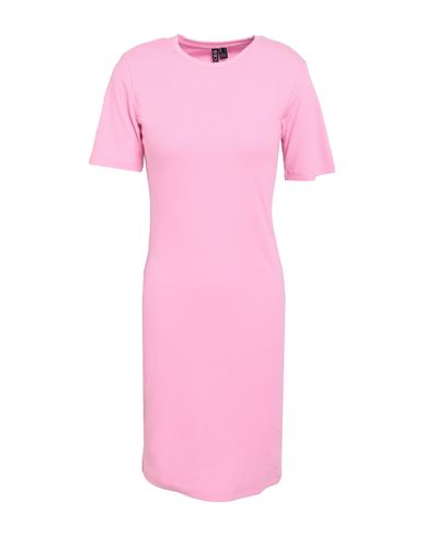 Pieces Woman Mini Dress Pink Size S Cotton, Elastane