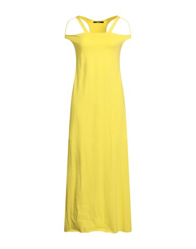Siste's Woman Maxi Dress Yellow Size M Cotton, Elastane