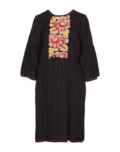 Attic And Barn Woman Midi Dress Black Size 4 Cotton, Linen