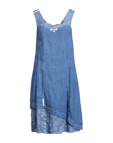Elisa Cavaletti By Daniela Dallavalle Woman Midi Dress Slate Blue Size 4 Linen, Viscose, Elastane