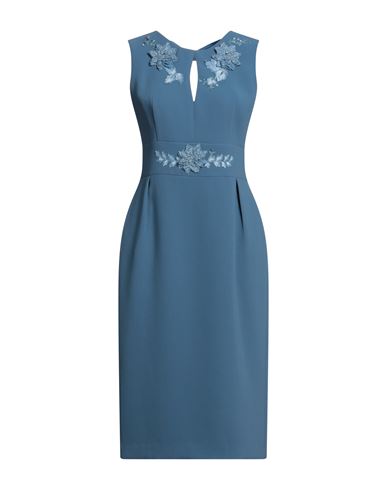 Ada Sorrentino Woman Midi Dress Pastel Blue Size 10 Silk, Polyester