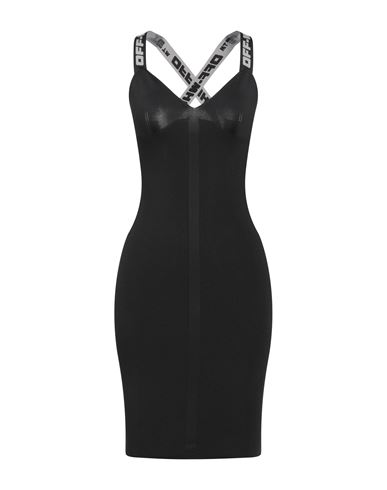 Off-white Woman Mini Dress Steel Grey Size 4 Polyester, Polyamide, Elastane In Black