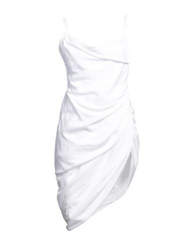 Shop Jacquemus Woman Mini Dress Off White Size 2 Cotton