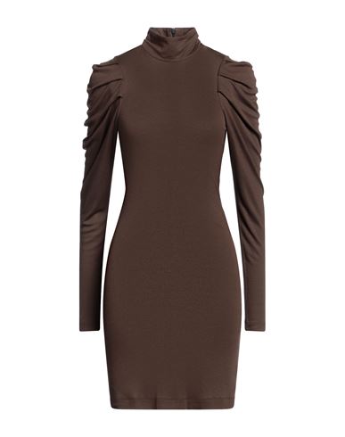 Dondup Woman Midi Dress Dark Brown Size Xs Modal, Cashmere